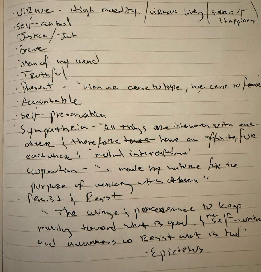 A handwritten journal page