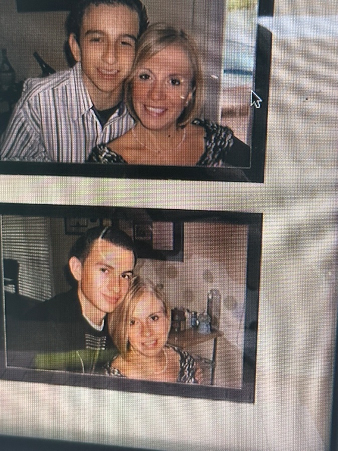 Two photographs together in a photo album