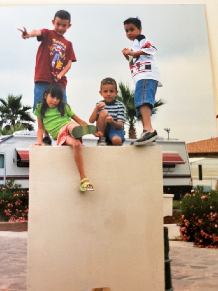 A childhood photograph outdoors